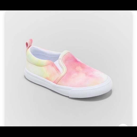 Cat & Jack Baby Girl Pinkish Yellow Tie-Dye Slip On Vans Sneaker Shoe Size 7 NWT - Picture 7 of 8